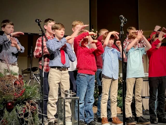 Kardia students performing at their Christmas event.