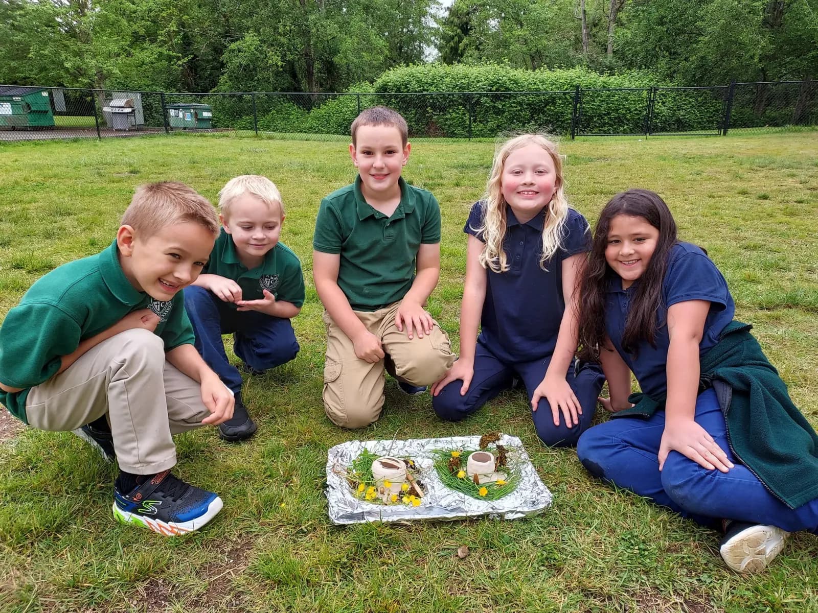 Kardia students posing with their science project