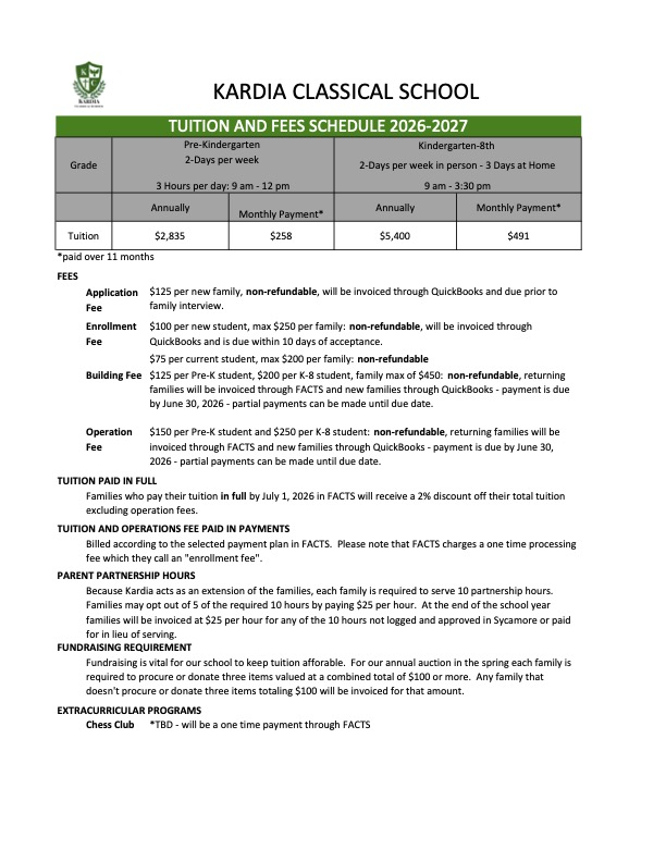 Charts displaying tuition prices.